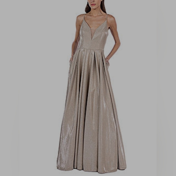 Gold Glitter Gown - Picture 2 of 4